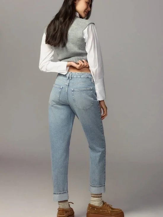 Good American Mid-Rise Weekender Light Wash Jeans
